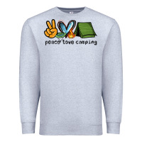 Heather Grey peace love camping Premium Sweatshirt - NancyCooperArtShop