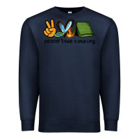 Navy peace love camping Premium Sweatshirt - NancyCooperArtShop
