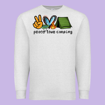 Peace Love Camping Premium Sweatshirt Designed By Nancycooperartshop
