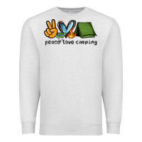 Oatmeal Heather peace love camping Premium Sweatshirt - NancyCooperArtShop