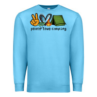 Ocean Blue peace love camping Premium Sweatshirt - NancyCooperArtShop