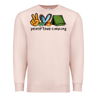 Pale Pink peace love camping Premium Sweatshirt - NancyCooperArtShop