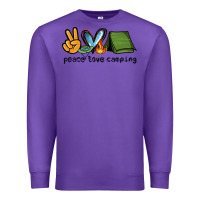 Purple peace love camping Premium Sweatshirt - NancyCooperArtShop