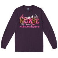 Plum nurse with valentines day element Long Sleeve Tee - AdoDesignShop