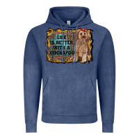 Vintage Denim life is better with a cockapoo Vintage Hoodie - RanaPortraitStore