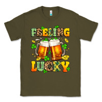 Army Green feeling lucky Classic Tee - Artiststas