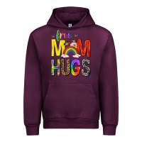 Mauve Wine Free Mom Hugs with Butterflies Urban Hoodie - texasbilliewilder