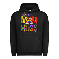 Pigment Black Free Mom Hugs with Butterflies Urban Hoodie - texasbilliewilder