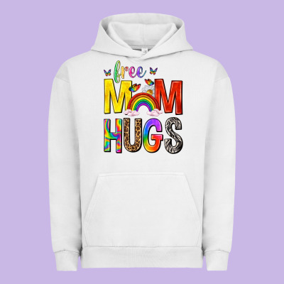 Free Mom Hugs With Butterflies Urban Hoodie Designed By Texasbilliewilder