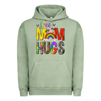 Pigment Oil Green Free Mom Hugs with Butterflies Urban Hoodie - texasbilliewilder