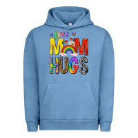 Pigment Pebble Blue Free Mom Hugs with Butterflies Urban Hoodie - texasbilliewilder