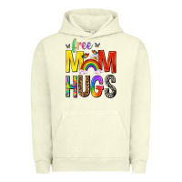 Pigment Pistachio Free Mom Hugs with Butterflies Urban Hoodie - texasbilliewilder
