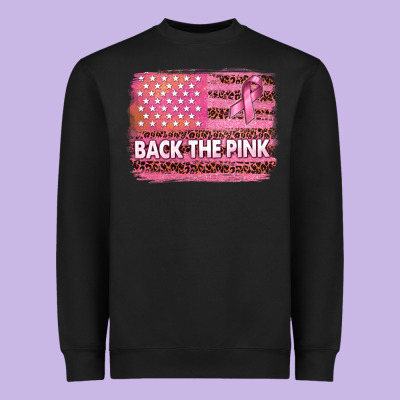 Back The Pink American Flag Heavyweight Sweatshirt Designed By Texasbilliewilder