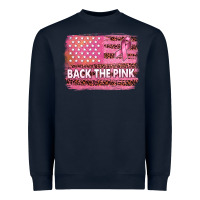 Navy Back The Pink American Flag Heavyweight Sweatshirt - texasbilliewilder