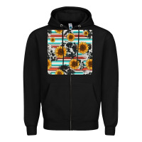 Black serape cowhide sunflowers seamless pattern 12inch Zipper Hoodie - Jasminsmagicworld