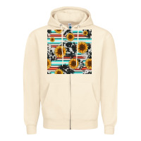 Sandshell serape cowhide sunflowers seamless pattern 12inch Zipper Hoodie - Jasminsmagicworld