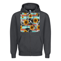 Smoke serape cowhide sunflowers seamless pattern 12inch Zipper Hoodie - Jasminsmagicworld