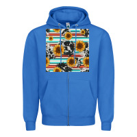 True Royal serape cowhide sunflowers seamless pattern 12inch Zipper Hoodie - Jasminsmagicworld