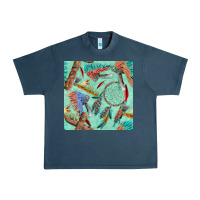 Midnight Navy pipe tomahawk dreamcatcher headdress seamless patt Urban Heavy Tee - FaDigitalArtStudio