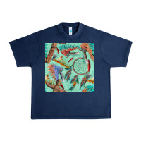 Navy pipe tomahawk dreamcatcher headdress seamless patt Urban Heavy Tee - FaDigitalArtStudio