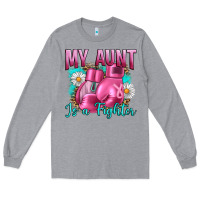 Heather Grey Breast Cancer My Aunt İs A Fighter Long Sleeve Tee - Artiststas