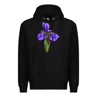 Black Iris Flower Premium Hoodie - LillyAllenDesigns