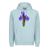Blue Mist Iris Flower Premium Hoodie - LillyAllenDesigns