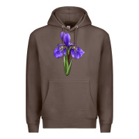 Coffee Iris Flower Premium Hoodie - LillyAllenDesigns