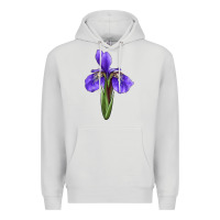 Dove Grey Iris Flower Premium Hoodie - LillyAllenDesigns