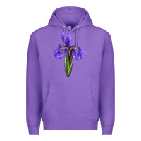 Purple Iris Flower Premium Hoodie - LillyAllenDesigns