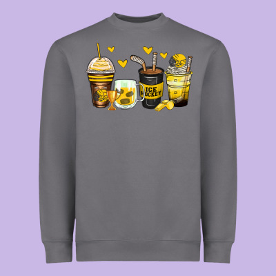 Ice Hockey Coffee Cups Heavyweight Sweatshirt Designed By Zillion Design Studio