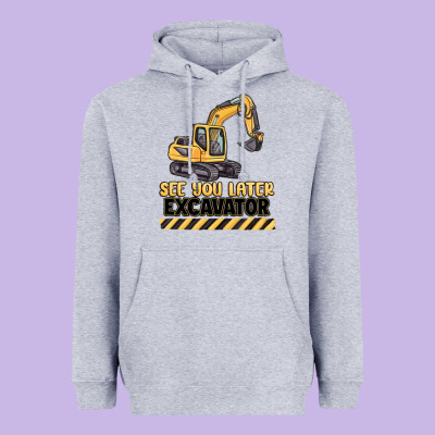 See You Later Excavator Heavyweight Hoodie Designed By Maliassmallbusiness