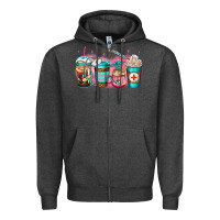 Charcoal Heather nurse fuel coffee Zipper Hoodie - Jasminsmagicworld