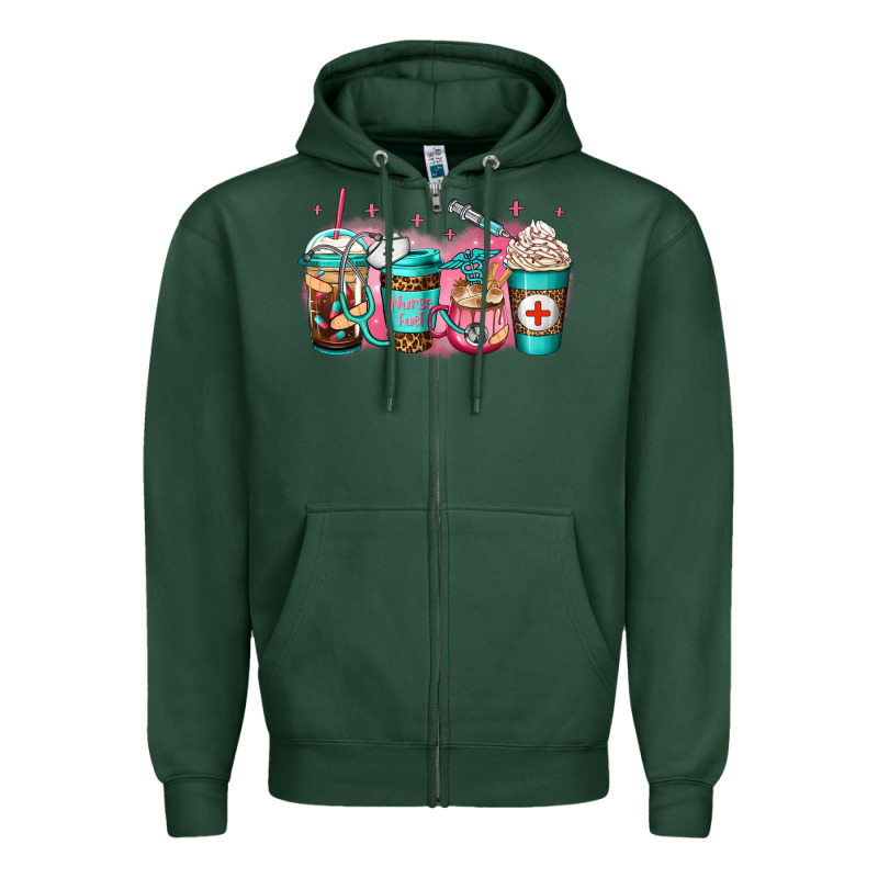 Nurse Fuel Coffee Zipper Hoodie by Jasminsmagicworld | Teevron