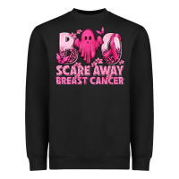 Black Boo Scare Away Breast Cancer Heavyweight Sweatshirt - texasbilliewilder