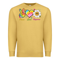 Antique Gold peace love happiness Premium Sweatshirt - NancyCooperArtShop