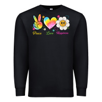 Black peace love happiness Premium Sweatshirt - NancyCooperArtShop