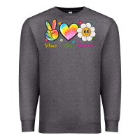 Charcoal Heather peace love happiness Premium Sweatshirt - NancyCooperArtShop
