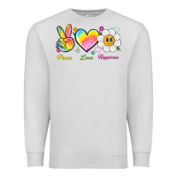 Dove Grey peace love happiness Premium Sweatshirt - NancyCooperArtShop