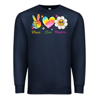Navy peace love happiness Premium Sweatshirt - NancyCooperArtShop