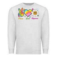Oatmeal Heather peace love happiness Premium Sweatshirt - NancyCooperArtShop