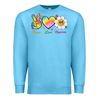 Ocean Blue peace love happiness Premium Sweatshirt - NancyCooperArtShop