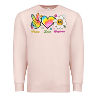 Pale Pink peace love happiness Premium Sweatshirt - NancyCooperArtShop