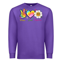 Purple peace love happiness Premium Sweatshirt - NancyCooperArtShop