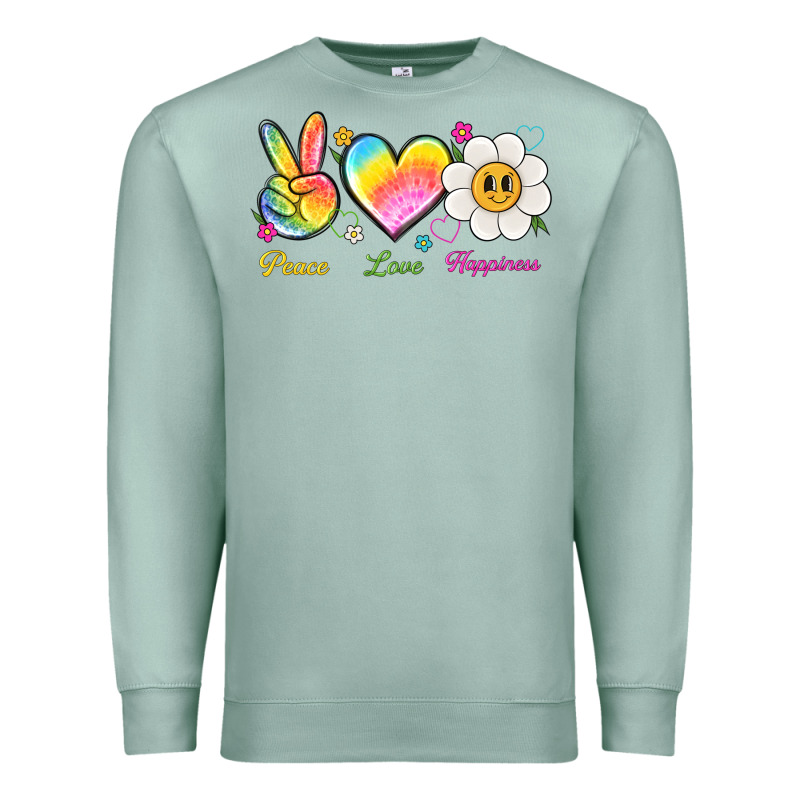 Peace Love Happiness Premium Sweatshirt by NancyCooperArtShop | Teevron