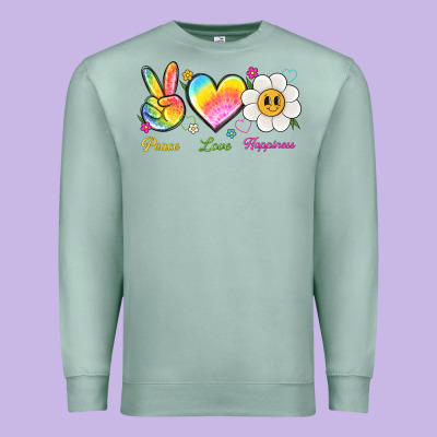 Peace Love Happiness Premium Sweatshirt Designed By Nancycooperartshop