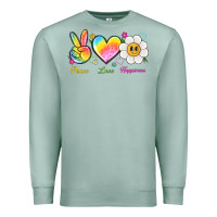 Seafoam peace love happiness Premium Sweatshirt - NancyCooperArtShop