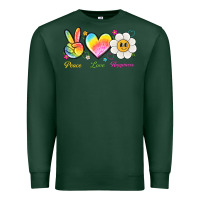 Sports Green peace love happiness Premium Sweatshirt - NancyCooperArtShop