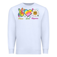 White peace love happiness Premium Sweatshirt - NancyCooperArtShop