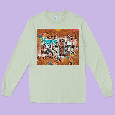 Happy Easter Cross Long Sleeve Tee Designed By Jahusdesignshop